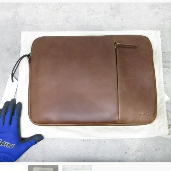 Andar Genuine Leather laptop case suitable for 14 inch laptop, iPad or tablet - Picture 7 of 8